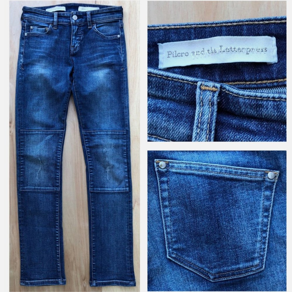 PILCRO AND THE LETTERPRESS PARALLEL Women’s Low Rise Straight Jeans sz 25